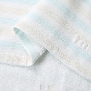 贝吻 婴儿浴巾 毛巾被盖毯多功能竹纤维卡通提花空调被B3161  70CM*140CM 蓝色艺绣小猫