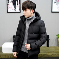 富铤(FORTEI)棉服男棉衣加厚2019秋冬新款时尚韩版潮流修身连帽保暖舒适棉袄男外套 999 黑色 3XL