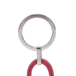 LONGCHAMP 珑骧 2019新品 女士Roseau系列桃红色金属配皮钥匙圈钥匙扣 6982 871 882