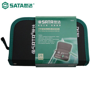 世达 SATA 25件套超短型柄棘轮螺丝批组套 09342