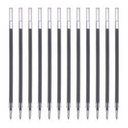 M&G 晨光 文具0.5mm黑色中性笔芯 经济装拔盖子弹头签字笔替芯 碳素黑水笔芯 12支/袋7008