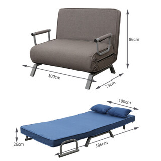 施豪特斯（SHTS）折叠床 多用沙发床布艺陪护折叠床休闲沙发804-100 蓝色