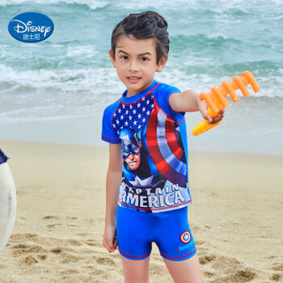 迪士尼（DISNEY）儿童泳衣 漫威复仇者联盟系列蜘蛛侠 男童分体泳衣S19W2F0193B 蓝色 130