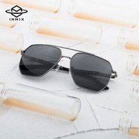 音米 inmix  ACSBJD149 2019新品质感金属双梁时尚男款偏光太阳镜 枪框灰片 均码