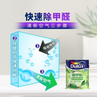 多乐士(Dulux)A8118+A931森呼吸无添加竹炭抗菌抗苯抗甲醛5合1墙面漆 内墙乳胶漆 油漆涂料套装15L