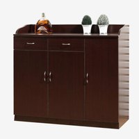 麦森（maisen）茶水柜 木质资料收纳茶水矮柜子 黑胡桃色 MS-GG-1115