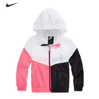 耐克Nike 女中小儿童梭织连帽皮肤衣夹克风衣18薄款春夏装外套83422WJ715