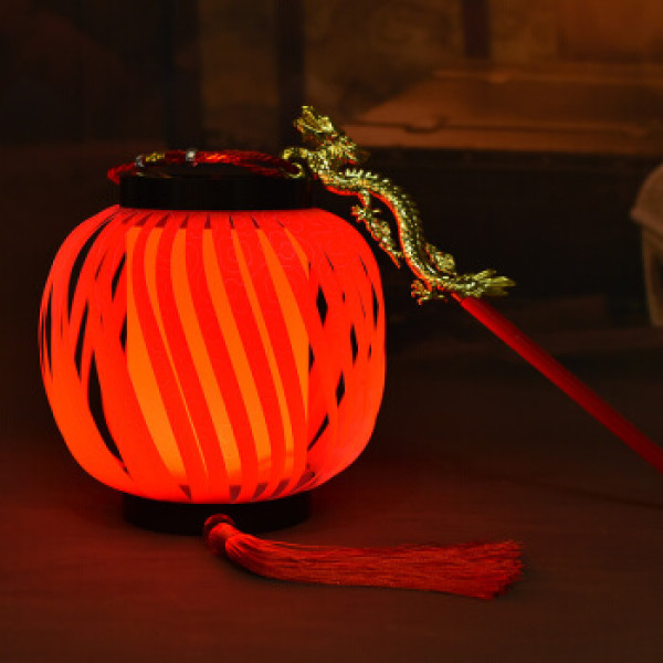 新新精艺 手提发光大红灯笼 中秋节国庆手工灯笼diy儿童玩具结婚喜庆