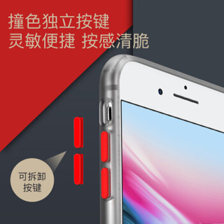 美国0度 苹果7/8手机壳 iPhone 7/8磨砂透明保护套防指纹简约硬壳硅胶边全包防摔（白色78）