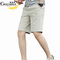 鳄鱼恤（CROCODILE）短裤 男士休闲青年五分直筒沙滩裤 K1871 卡其 3XL