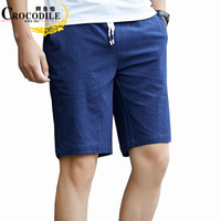 鳄鱼恤（CROCODILE）短裤 男士休闲青年五分直筒沙滩裤 K1871 蓝色 M