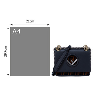 芬迪 FENDI 女士KAN I系列黑色牛皮F标单肩斜跨包 8BT286 A0R4 F0CRD