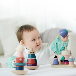 babycare婴儿童玩具套柱积木 宝宝叠叠乐 男女孩拼装套圈1-2岁宝宝玩具   7309梵尼克小丑