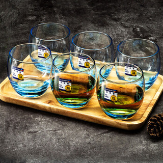 乐美雅（Luminarc）玻璃杯子套装法国弓箭水杯 萨通冰蓝系列320ml 6件套 H8916