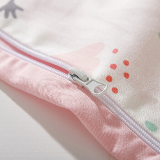 威尔贝鲁(WELLBER)婴儿床品套件水洗棉宝宝床上用品四件套被套床单枕头枕芯粉花朵
