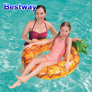 Bestway 游泳圈成人男女通用大人儿童初学者大号网红水上充气救生圈 菠萝款36121