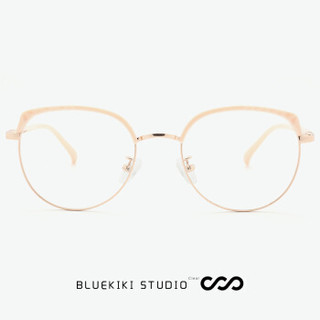 蓝其（Bluekiki）近视眼镜框男女士全框光学眼镜架男女通用 Y2652肉粉色玫瑰金框