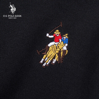 U.S. POLO ASSN. 男短袖POLO衫2018夏季新款潮流翻领修身纯棉POLO衫 ATXMX-60180 黑色80 L