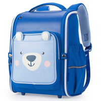 卡拉羊小学生书包男女孩1-3年级儿童入学包减负一体式可打开背包CX2774宝蓝