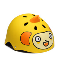 柒小佰儿童运动头盔安全防护舒适透气骑行运动配件儿童防护头盔 黄色小猴款