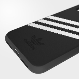 adidas（阿迪达斯）iphone X/Xs手机壳 苹果x/xs保护套 5.8英寸 硅胶超薄防摔全包 防滑防指纹可无线充电 经典时尚三叶草-权贵黑
