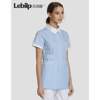 乐倍康（Lebilp）护士服女秋冬蓝色护士上衣美容院医院工作服 湖蓝色短袖 S