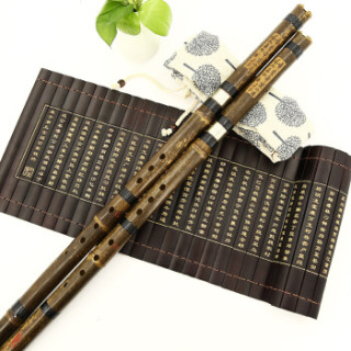 美德威二节洞箫无缝白铜单插接铜g调8孔天然紫竹箫民族管弦乐器初学布