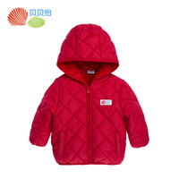贝贝怡宝宝棉衣冬季加厚保暖婴儿衣服儿童外套男女童棉袄154S122 大红 9个月/身高73cm