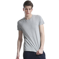 纤丝鸟(TINSINO)男士半袖木代尔棉圆领纯色舒适半袖衫 麻灰色 XXXL