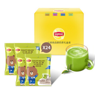 立顿Lipton 奶茶 日式抹茶礼盒装奶茶冲饮饮料 速溶袋装奶茶粉 100%进口奶源 早餐冲调饮品 24包 504g