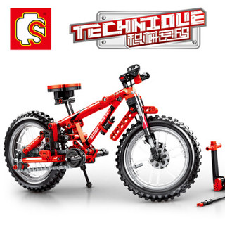 森宝积木自行车单车模型拼插男孩玩具儿童礼物 703302 双变山地自行车306pcs