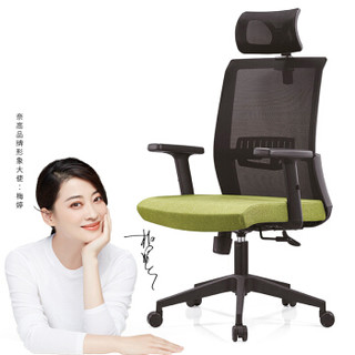 奈高办公椅电脑椅经理椅电竞椅人体工学椅家用读书写字专用椅含头枕A16-绿色
