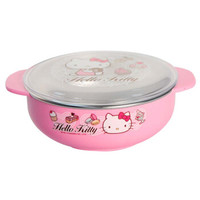 乐扣乐扣(LOCK&LOCK)新生儿HELLO KITTY韩国进口碗婴幼儿不锈钢儿童餐具 宝宝带盖大碗 LKT480