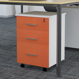 麦森（maisen）活动柜 办公职员文件资料储物抽屉小矮柜子 橘+白套色 加厚款可定制 MS-HDG-127