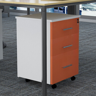 麦森（maisen）活动柜 办公职员文件资料储物抽屉小矮柜子 橘+白套色 加厚款可定制 MS-HDG-127