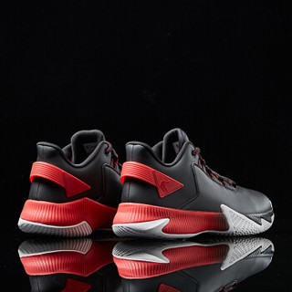 乔丹 篮球鞋男鞋高帮实战革面球鞋耐磨缓震运动鞋 XM3590109 黑色/极光红 40