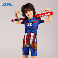 洲克 ZOKE 儿童泳衣 男童连体防晒速干泳装 漫威蜘蛛侠小童中大童男宝宝游泳衣 LL19O3504 12码