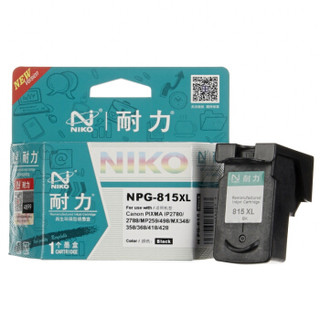 耐力（NIKO）N PG-815 大容量 黑色墨盒 (适用佳能 PIXMA IP2780/2788/MP259/498/MX348/358/368/418/428)