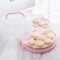 魔幻厨房(Magic Kitchen) 烘焙工具 加厚蛋糕盒子 6-10寸圆形透明塑料 便携式手提生日蛋糕盒