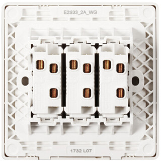 施耐德电气 开关插座 三开双控开关 开关面板 轻逸系列 格调金E2S33_2A_WG