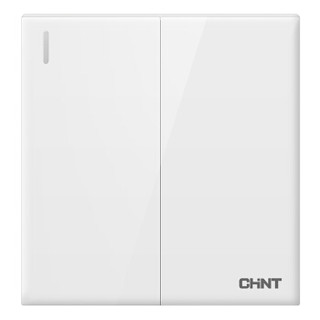 正泰(CHNT)  开关插座面板 二开单控开关16A 雅白 大面板 NEW6T系列