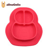 aiDooGoGo儿童餐盘 婴儿分格吸盘 硅胶宝宝餐具 水果零食防摔辅食餐盘 红色