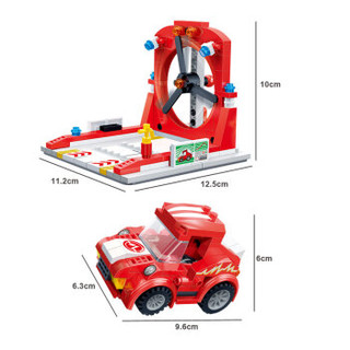 邦宝积木拼插儿童玩具 小颗粒4岁以上赛车跑车回力车模型男孩女孩玩具 风洞测试件8631