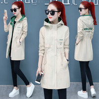 BANDALY 2019秋季新品女装风衣女中长款韩版宽松薄款外套大衣 GZZXY189 米白 XL