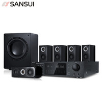 山水 sansui EX-3 家庭影院音响组合 音响套装 5.1声道环绕 功放低音炮