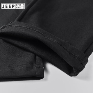 吉普（JEEP）卫裤男2019秋冬新品针织裤直筒中腰男士休闲长裤FSMTR1316 黑色 XL