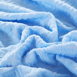 隽优 毛巾被 简约小方格素色竹棉毯子 双人毯 夏季竹纤维棉混纺空调毯夏凉被 蓝色 180*200cm