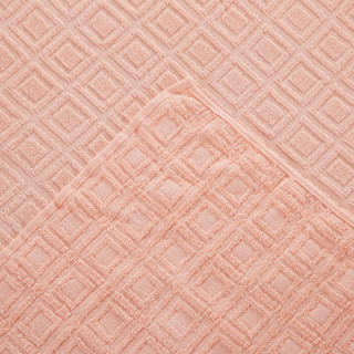 隽优 毛巾被 简约小方格素色竹棉毯子 双人毯 夏季竹纤维棉混纺空调毯夏凉被 粉色 180*200cm