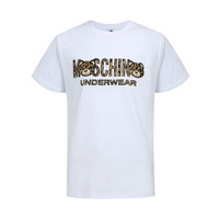 MOSCHINO UNDERWEAR 莫斯奇诺 男士豹纹logo印花白色棉质圆领短袖T恤 1 A 1911 8130 0001 S码