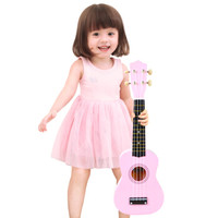 俏娃宝贝 QIAO WA BAO BEI 尤克里里初学者儿童小吉他可弹奏学生少女孩木质乐器男 公主粉
